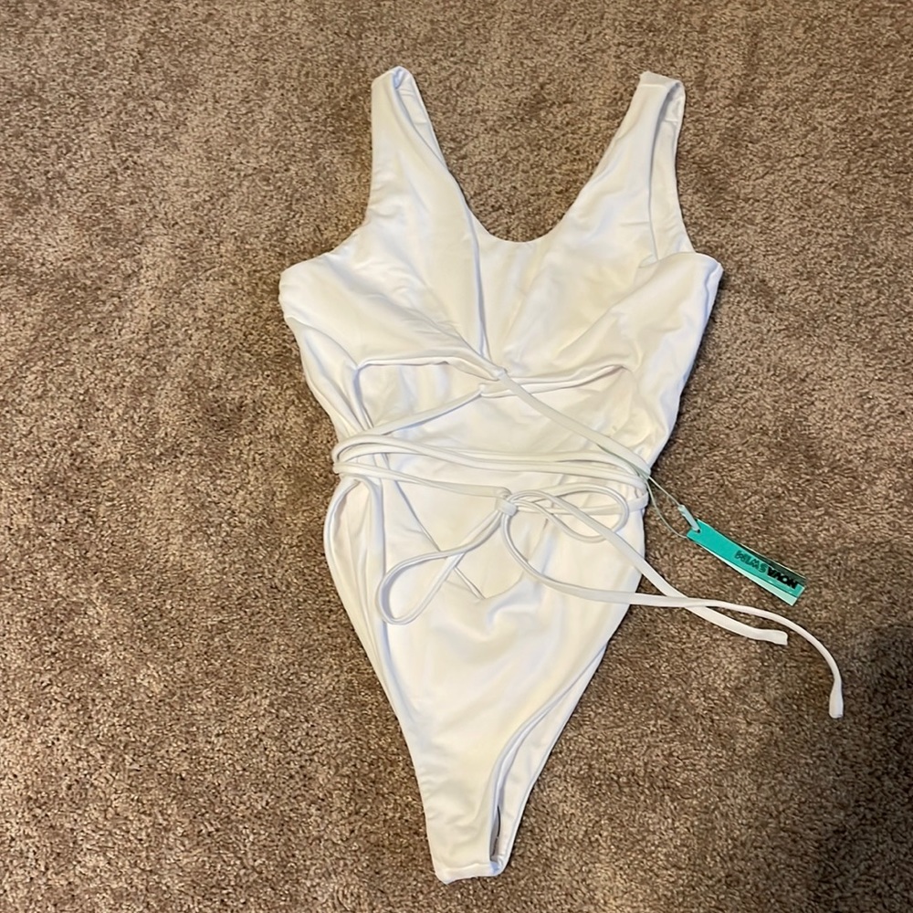 Fashion Nova White One Piece Bathing Suit